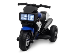 Moto Elétrica Infantil Luzes Buzina Pneus Largos Velocidade 3 Km/h Azul