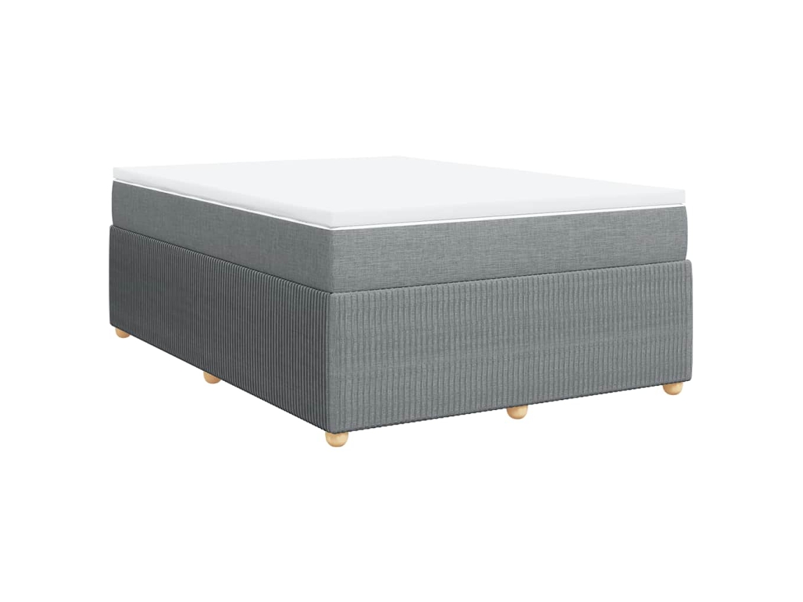 Maison Exclusive - Cama Box Spring Con Colchón Tela Gris Claro 160x200 Cm
