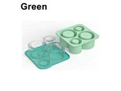 Bandeja De Silicona Para Cubitos De Hielo Con Tapa Para Vasos Stanley, Moldes Cilíndricos De 4 Compartimentos, Estilo B, Color Verde.