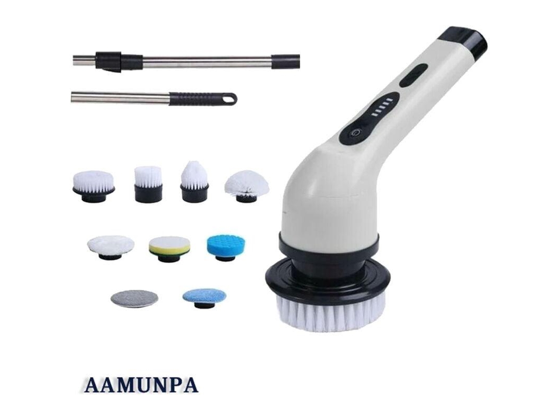 Fregadora eléctrica inalámbrica, fregadora inalámbrica con 7 cabezales de cepillo reemplazables, fregadora eléctrica con mango ajustable Pa EHSTMIND