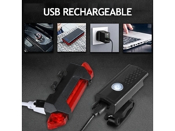 Juego De Luces Delanteras Y Traseras Para Bicicleta, Visibilidad De 360°, Recargables Por Usb, 800 Lúmenes, Resistentes Al Agua.