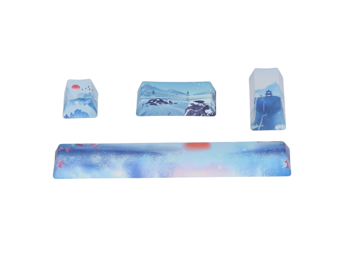 Kit De Teclas Para Armar Con Diseño De Ciudad De Hielo Y Nieve, Accesorios De Repuesto Para Teclado Mecánico Universal.