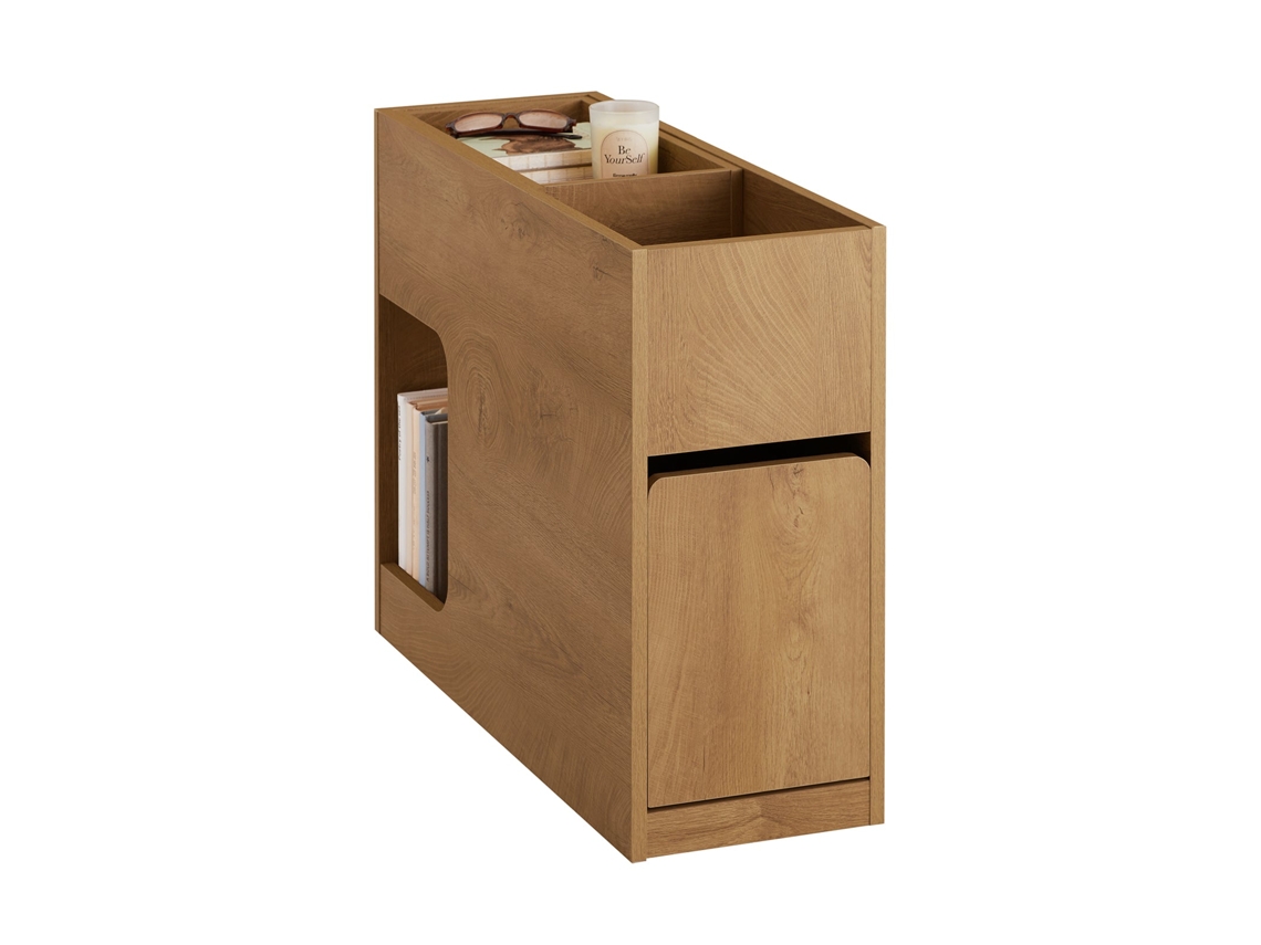 Mesa auxiliar Fbt158 N con 1 bandeja extraíble, 1 cajón deslizante y 1 compartimento para salón, dormitorio u oficina. Sobuy