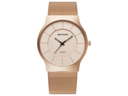 Reloj De Pulsera De Aleación Con Dial Redondo Analógico De Cuarzo Sanda (oro Rosa)
