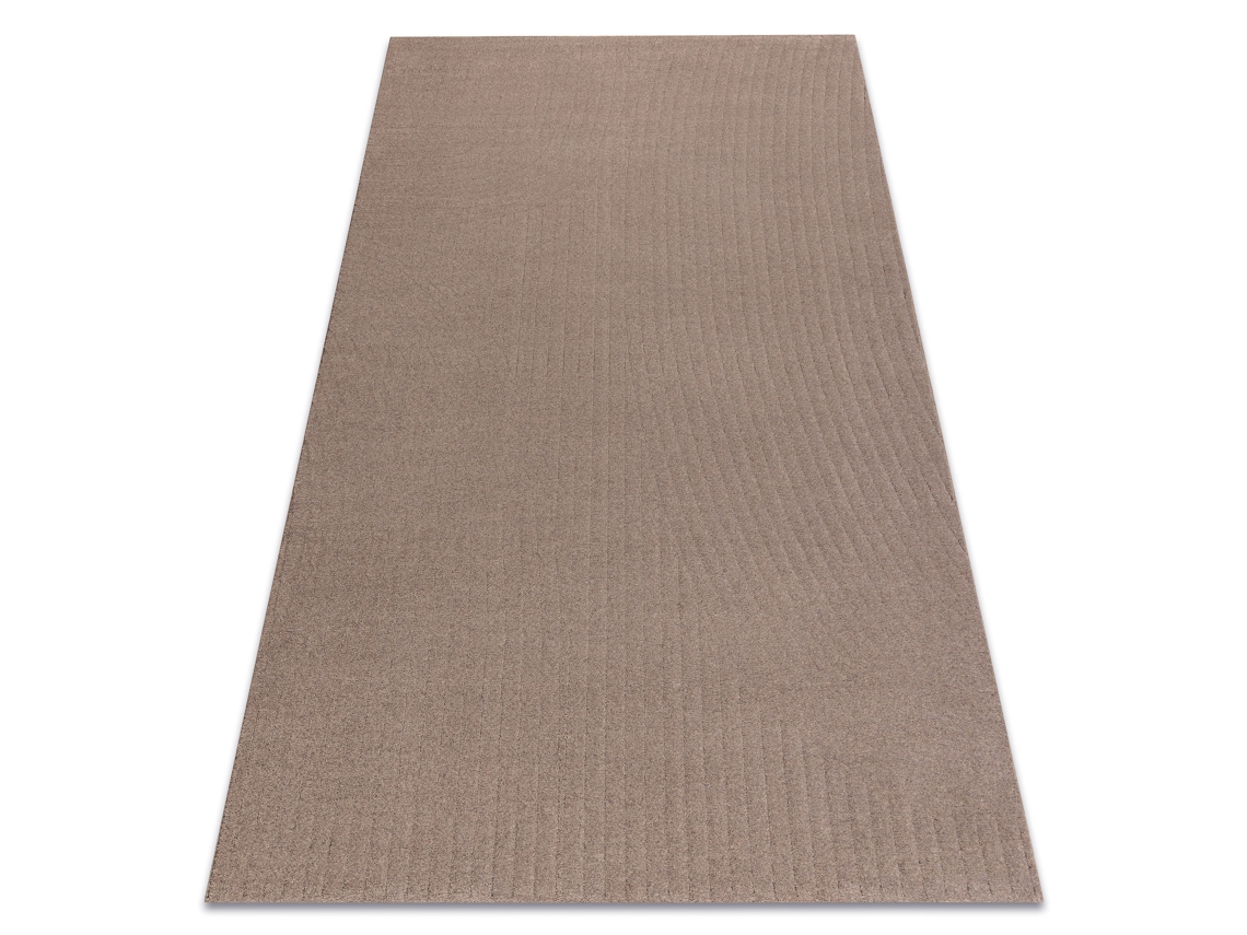 Alfombra De Lana Textura 488.12.la600 Osta - Olas, Marco Geométrico Estructural Marrón