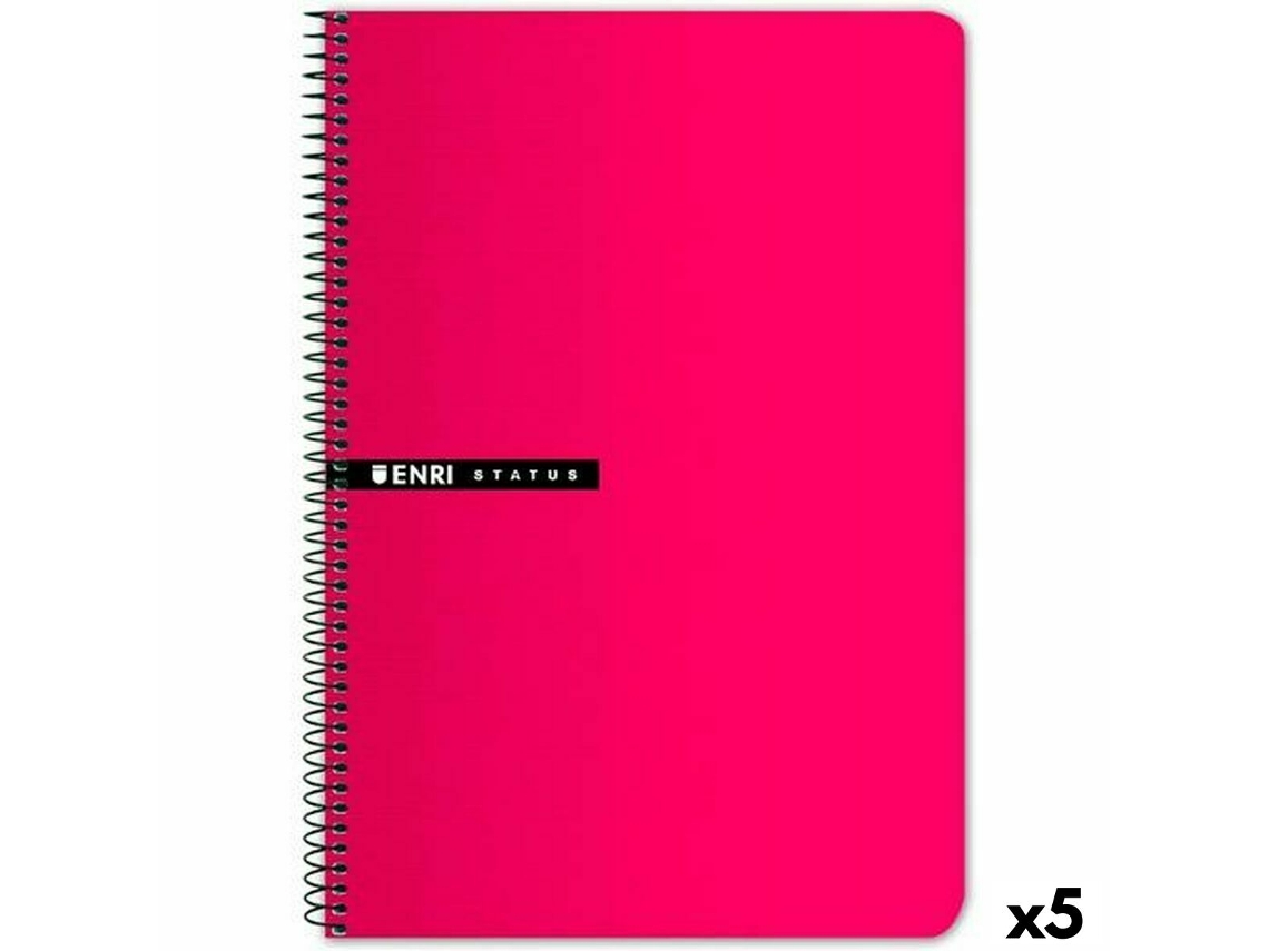 ENRI Cuaderno Cuadros Rojo Din A4 5 Unidades