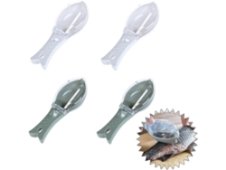 4 Piezas Rascador De Escamas De Pescado, Transparente Con Tapa, Seguro Y Fácil De Limpiar, Para Eliminar Escamas Efectivamente