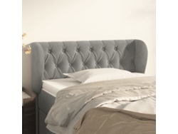 Cabecero de terciopelo gris claro 93x23x78/88 cm