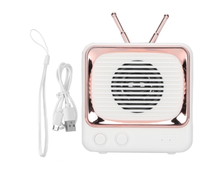 Altavoz BT inalámbrico con forma de TV, portátil, ligero, Mini altavoz de sonido clásico, estilo blanco ZMDECQNA