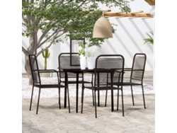 Juego de comedor de jardín negro de 2 piezas Dkd Home Decor