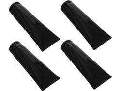 Juego De 4 Tubos Cosméticos Recargables De 200 Ml, De Color Negro Brillante Y Textura Suave, Con Tapa.