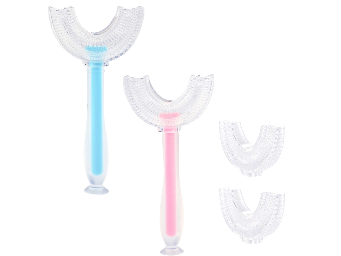 Cepillo de dientes en forma de U para niños, cepillo de dientes de entrenamiento manual Kofihety