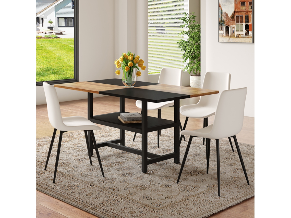 Este Juego De Mesa De Comedor Rectangular Es Adecuado Para Salas De Estar, Comedores, Cocinas Y Otros Espacios Similares.