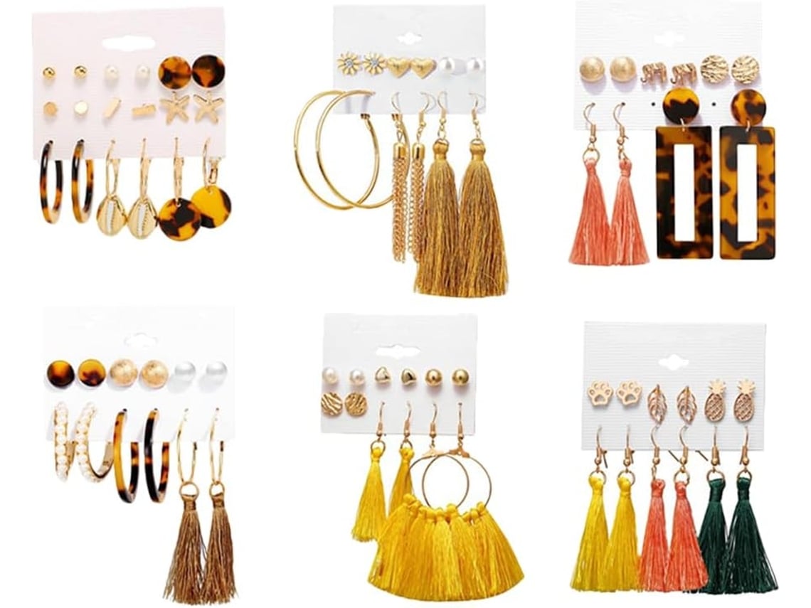 Conjunto De 6 Brincos Boêmios, Incluindo Brincos Pendentes E Brincos De Pino Para Mulheres.