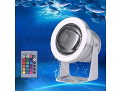 Lámpara LED RGB sumergible Omni IP67, 10W, resistente al agua para piscinas, fuentes, jardines e iluminación decorativa exterior.