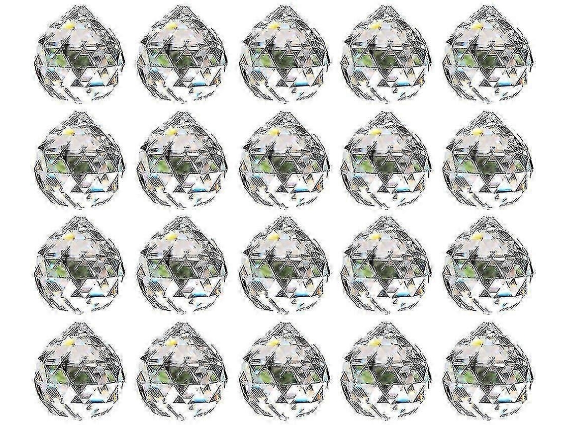 Prisma de bola de cristal transparente de 20 mm - 20 piezas para lámparas colgantes de techo