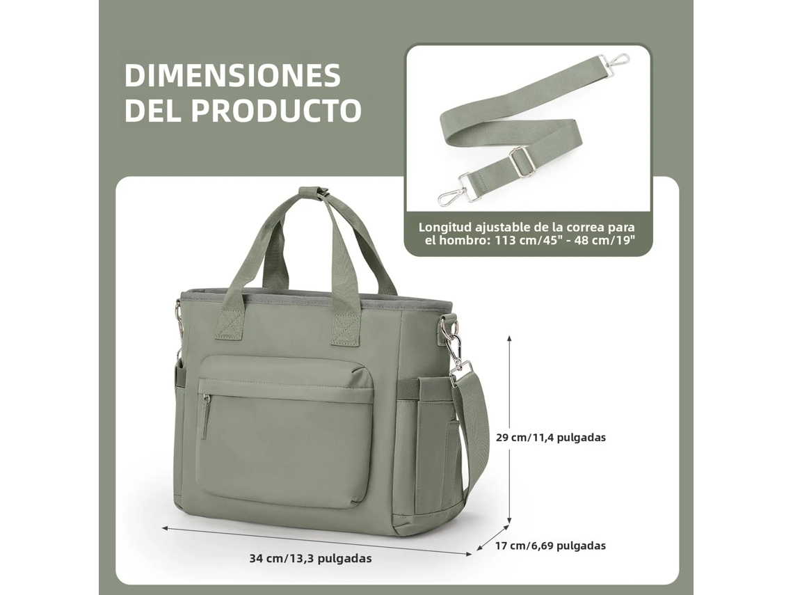 (verde) Bolsa De Almuerzo Térmica Unisex Con Correa Para El Hombro, Reutilizable