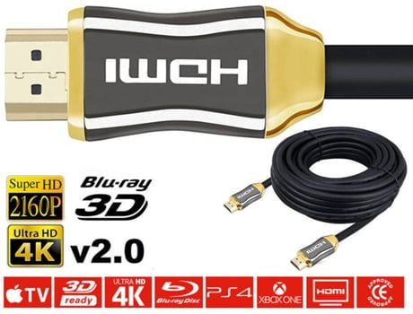 Unicview Cable Hdmi 2.0 4k triple blindaje machomacho 7m negro 7 ultrahd 2160p3darc de metros marca alta velocidad con ethernet full 1080p4k y cec compatible tv ps4