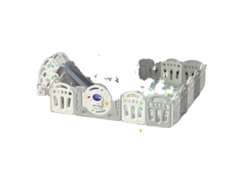 Parque infantil, tamaño ajustable, material seguro, conjunto de juego de 2L y 16S.