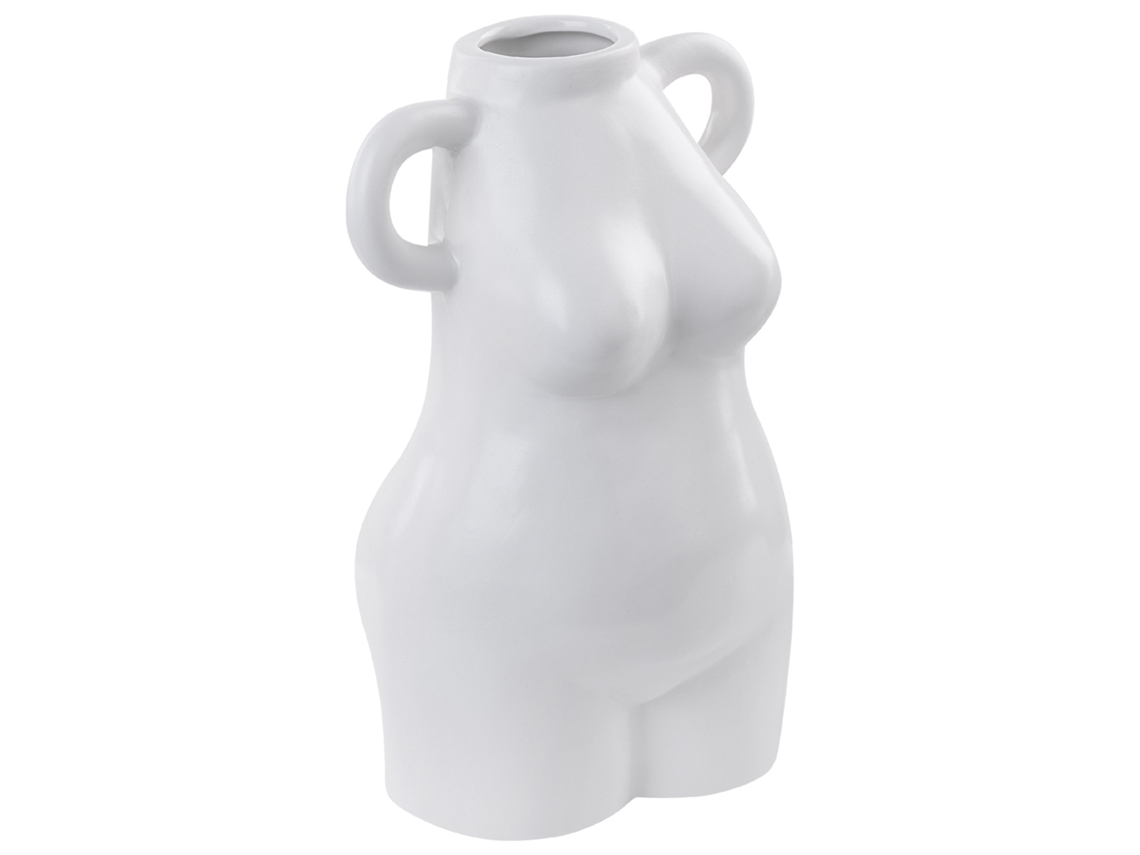 Jarra De Flores Aigio Cerâmica 25 Cm Branco