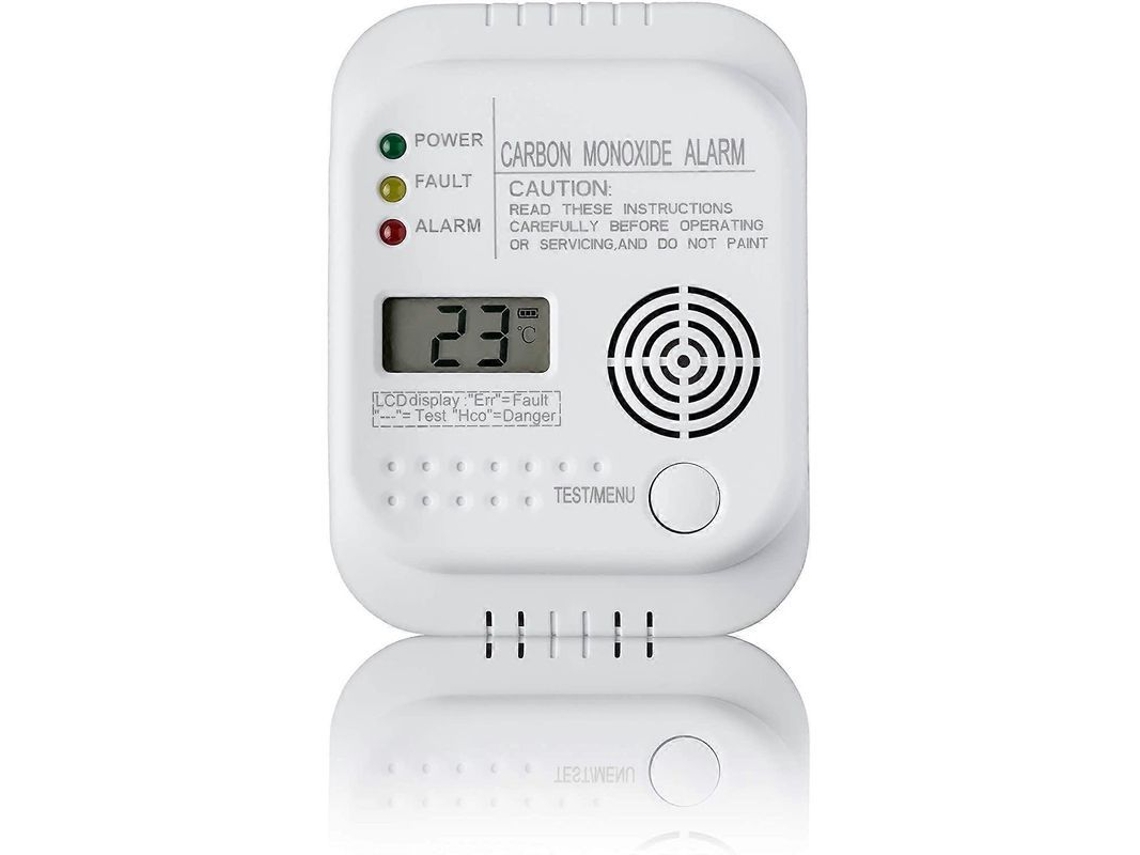 Detector De Monóxido De Carbono, Funciona Con Pilas, Con Pantalla Y Medidor De Temperatura.