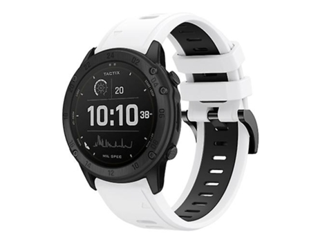 Correa para reloj Garmin Tactix Delta de silicona deportiva, bicolor, blanco y negro, 26mm VENISYMLIS
