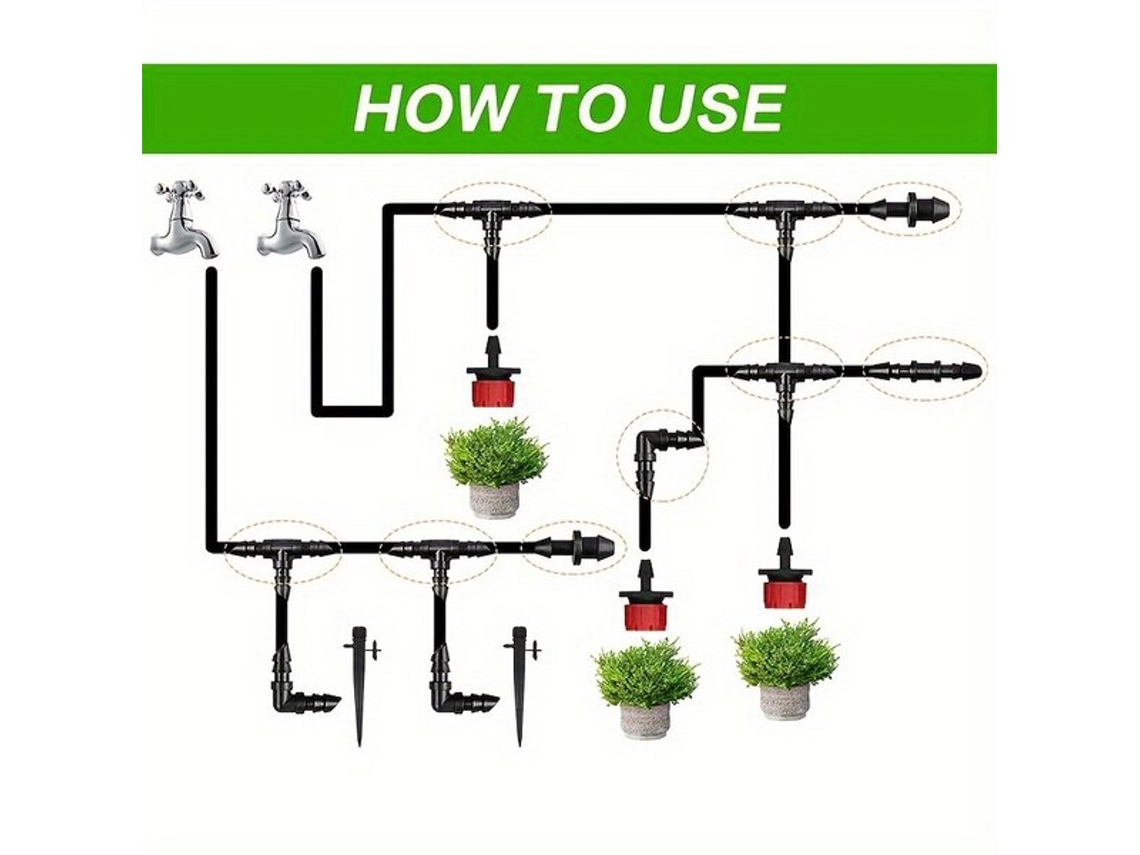 Kit de conexión para sistema de riego por goteo Pickifypunnyb Slo Slowmoose