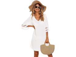 2026-chaqueta De Baño Para Mujer Con Cuello V Casual Suelta Vestido De Playa Verano Bikini