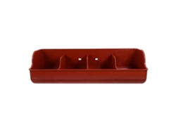 Comedero Práctico De 4 Compartimentos Para Cerdos, Rojo/marrón