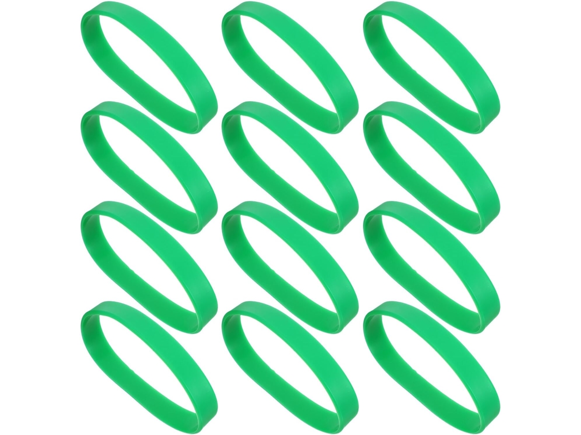 100 Pulseras Elásticas De Silicona Verde, Pulseras Deportivas Extensibles Para Mujeres Y Hombres.