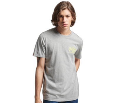 Camiseta para Hombre SUPERDRY (Algodón - 2XL - Gris)