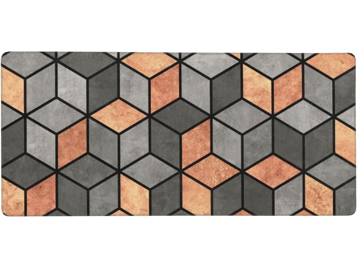 Besportble Cubos De Hormigón Y Cobre Y Ratón De Gran Formato Con Base De Goma Antideslizante 40 X 90 Cm