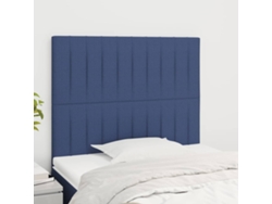 Cabeceros 2 Unidades De Tela Azul 80x5x78/88 Cm