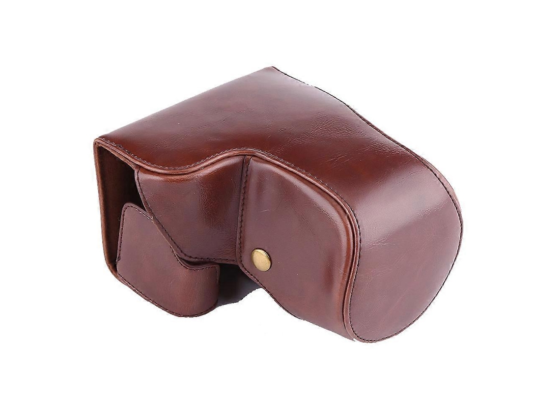 Bolso Facpoet de piel sintética para cámara con correa para el hombro para Sony A6500 (café)