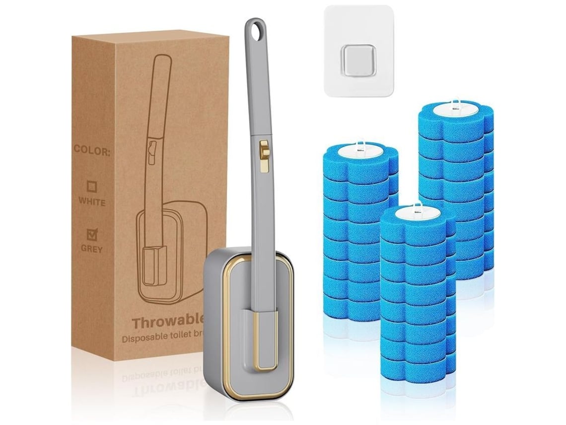 Kit De Escoba De Inodoro Con 24 Recambios Desechables Y Aromaterapia Para Pared
