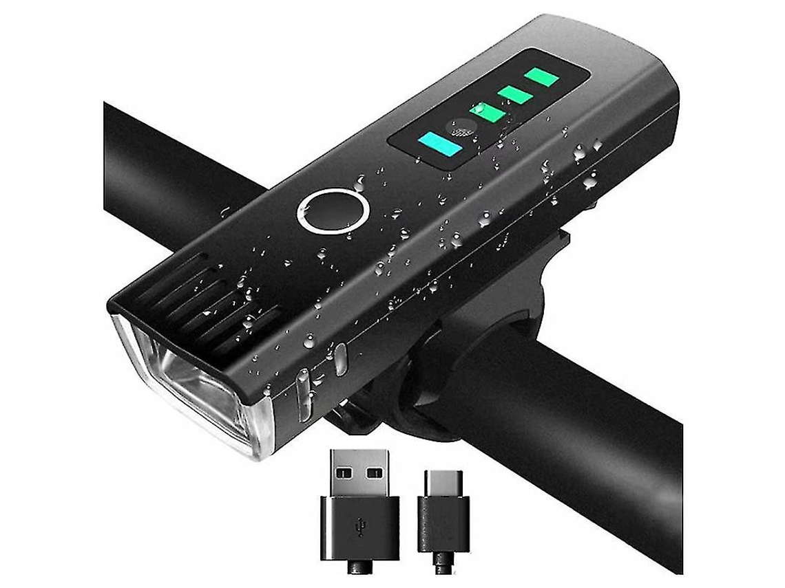 Lámpara de bicicleta recargable por USB, faro delantero B DES810 (negro) YIZHOOD