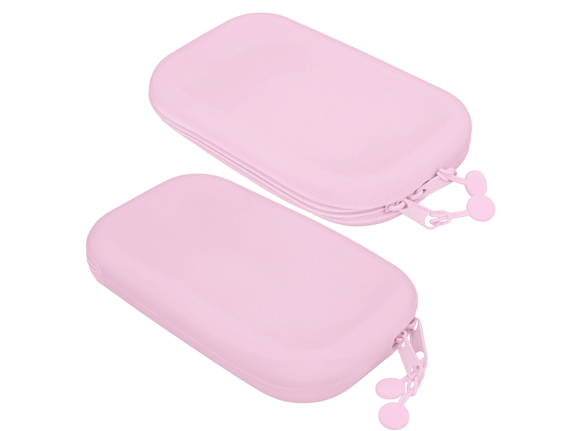 Estuche Pequeño Y Ligero De Silicona Para Bolígrafos, Ideal Para La Escuela, La Oficina, Viajes Y Almacenamiento - Rosa