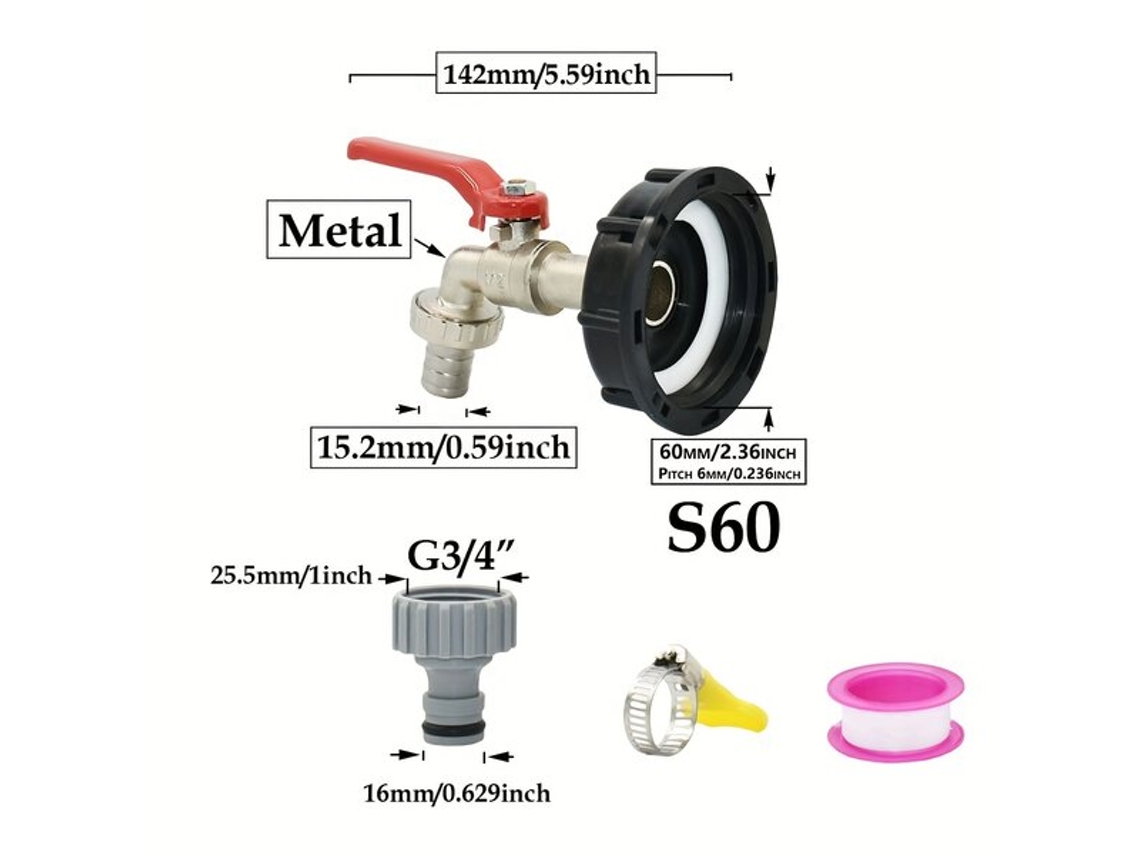Conector de manguera de metal para contenedor exterior Pickifypunnyb Slo Slowmoose