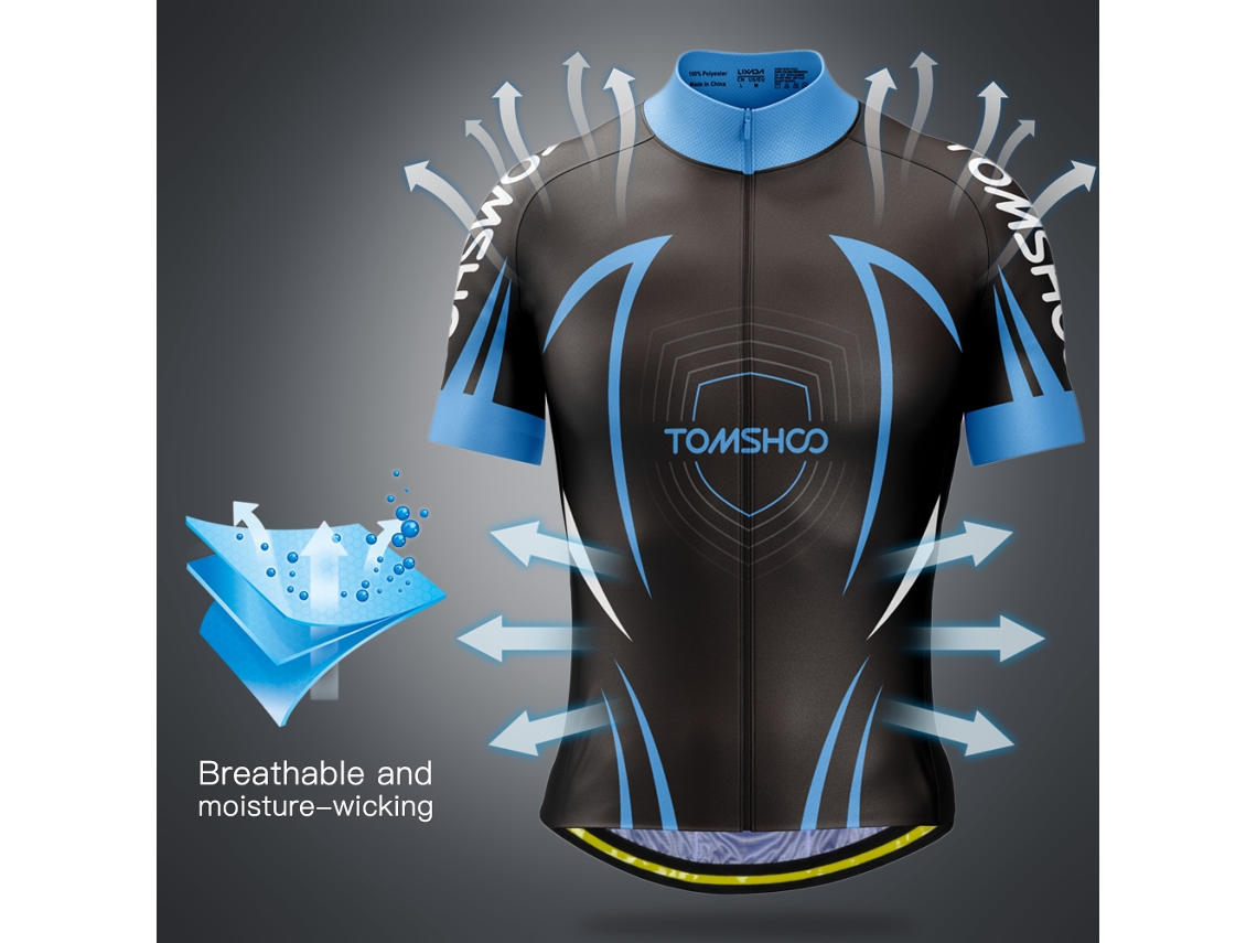 Conjunto De Maillot De Ciclismo Para Hombre Tomshoo Con Mangas Cortas Acolchadas Para Mtb.