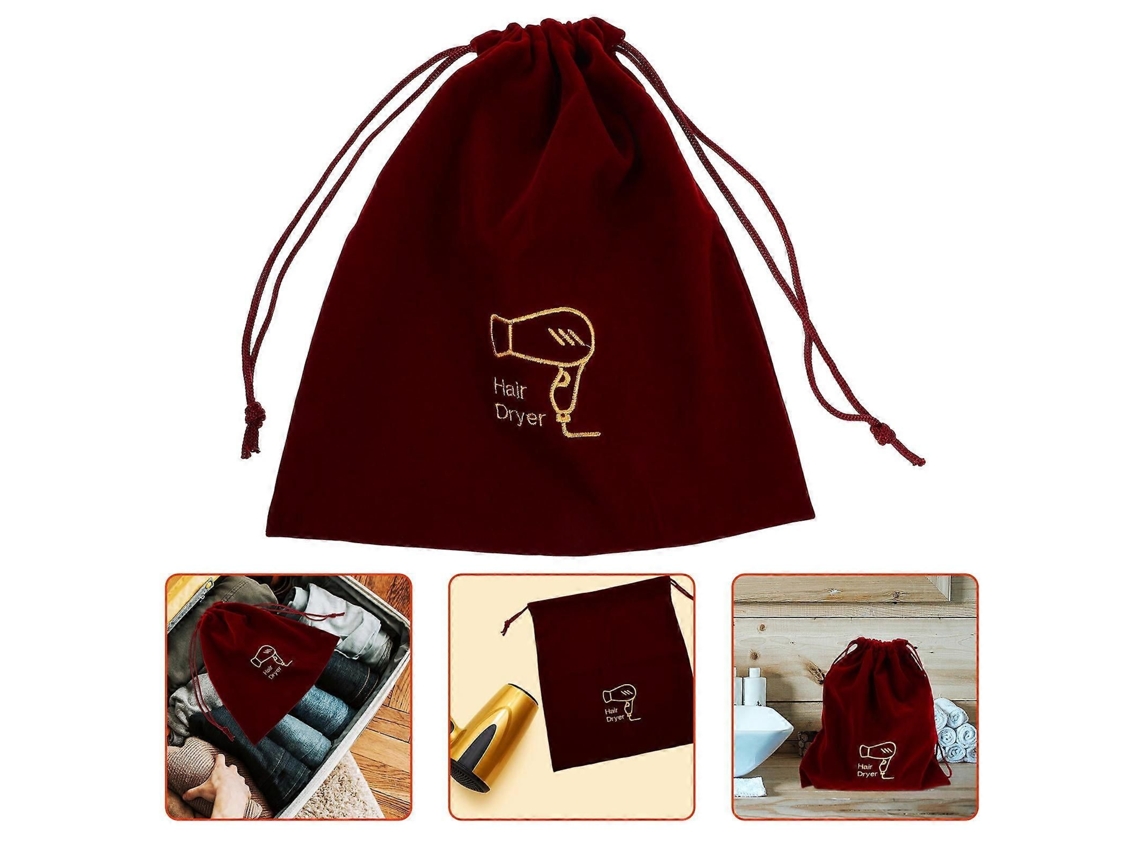 Bolsa de terciopelo para secador de pelo con estuche para accesorios, organizador de accesorios GOKOCO (1 pieza)