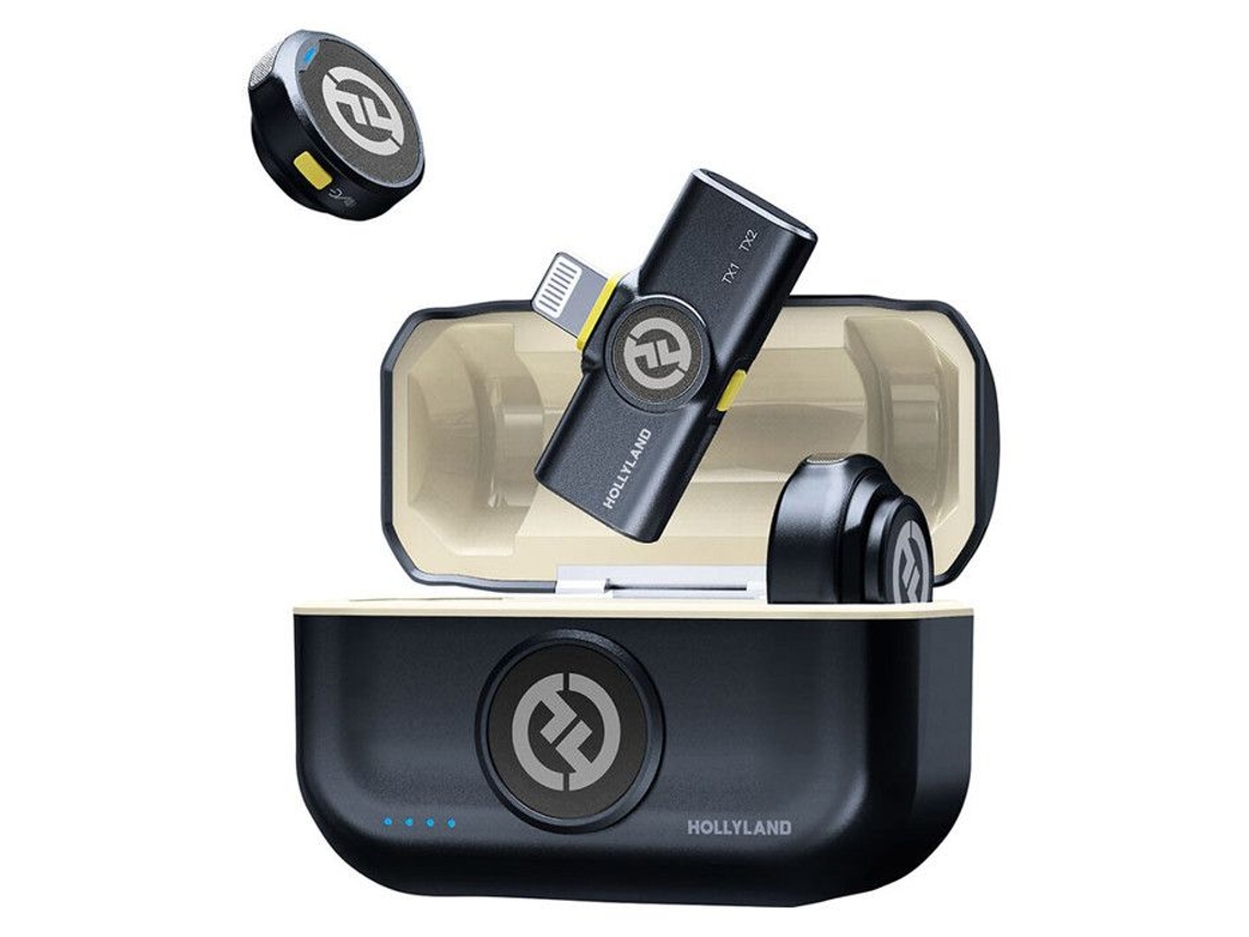 Micro Cravate Hollyland Lark M2 para iPhone y iPad, certificación MFI, Plug &amp; Play, cancelación de ruido, muestreo de 24 bits a 48 kHz, color negro