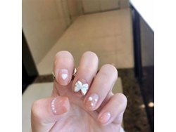 Uñas Postizas Artificiales Diy Con Diseño De Corazón Y Mariposa De Té Con Leche (24 Piezas)