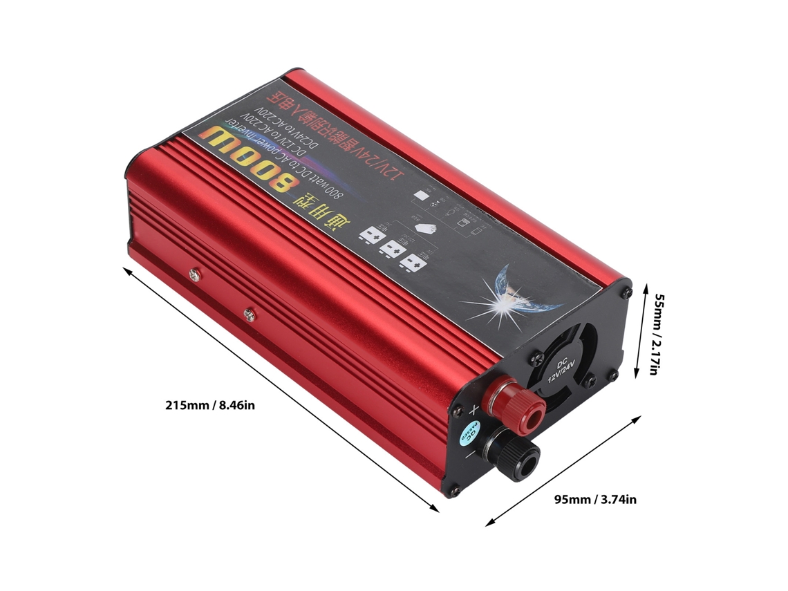 Inversor de corriente para automóviles 2026horizon de 800 W, convertidor de batería de 12 V/24 V CC a CA, para vehículos y embarcaciones.
