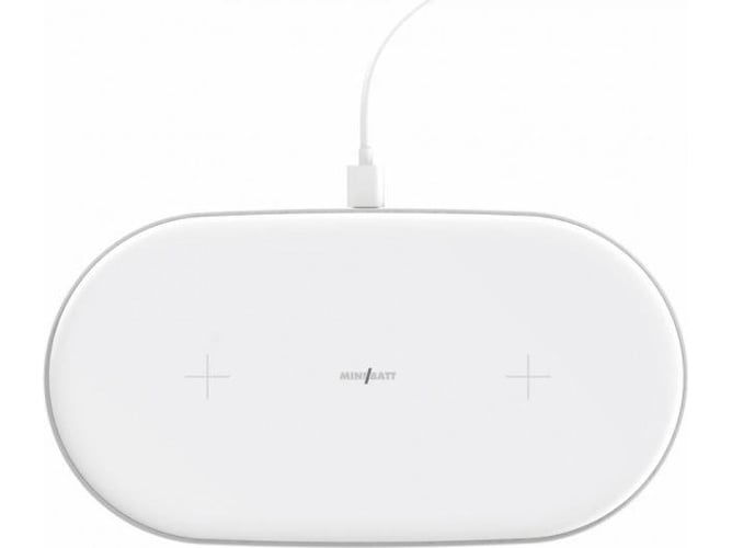 Cargador Minibatt Powerair blanco 2x por qi 15 w de dos dispositivos base para 2
