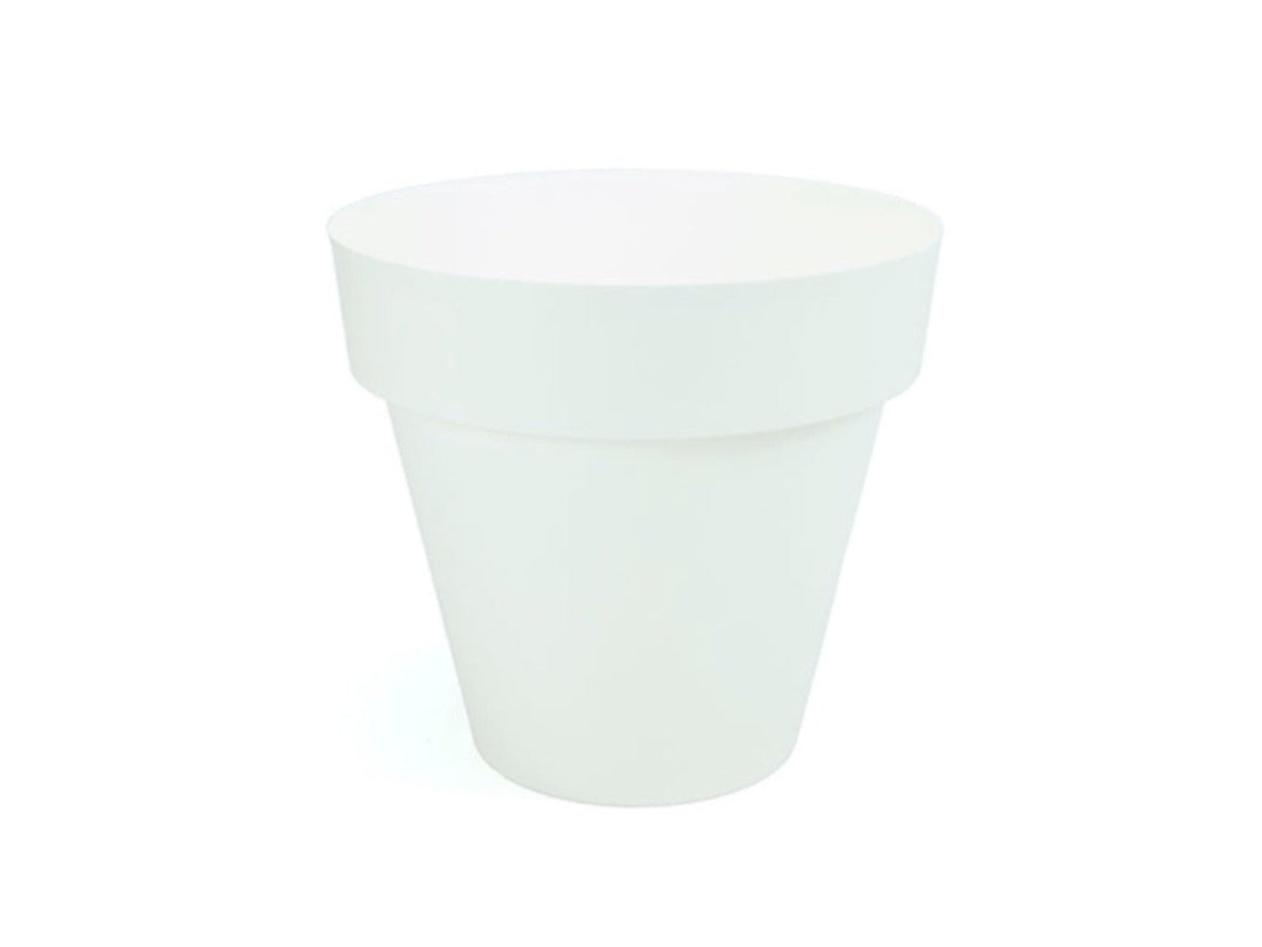PLASTIKEN TES - Maceta Redonda Clásica Diámetro 26 cm Capacidad 75L Blanco
