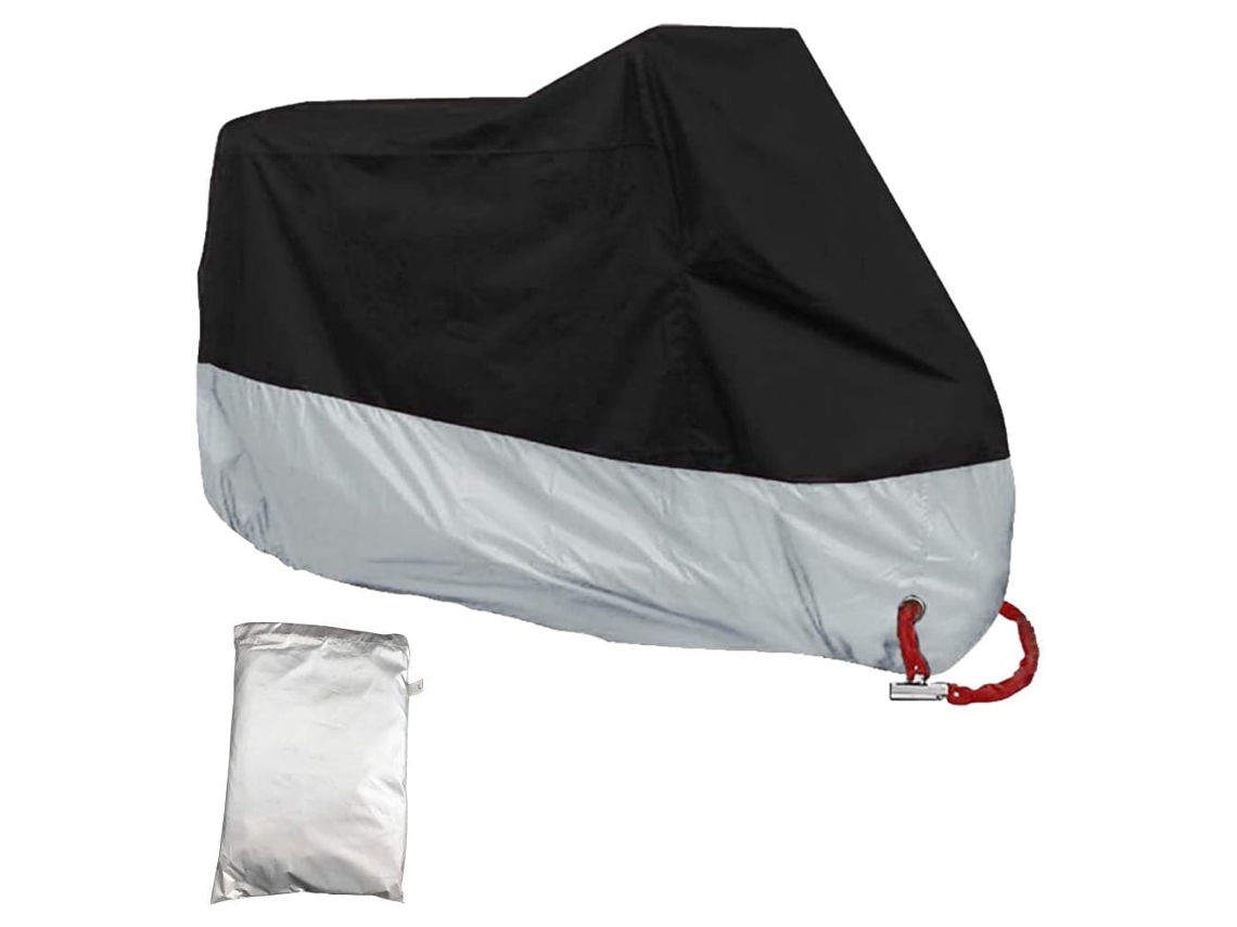Funda Para Moto 190t Resistente Al Agua Y Al Polvo M/200x90x100cm Negro Plata Gertiz