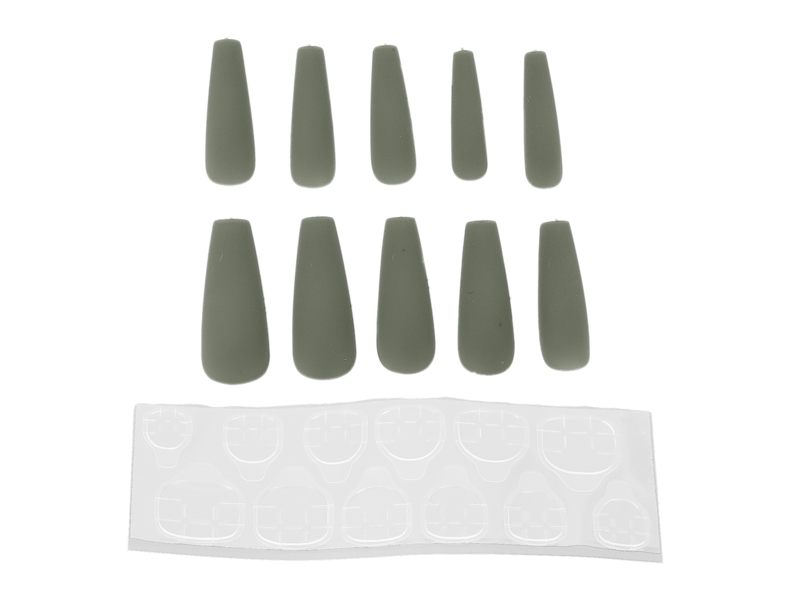 10 Unhas Postiças De Coffin Longas Extra Brilhantes Para Manicure Mulheres N5355-03