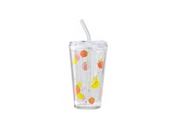 Taza con pajita de dibujos animados con tapa, ideal para leche y bebidas KOFIHETY
