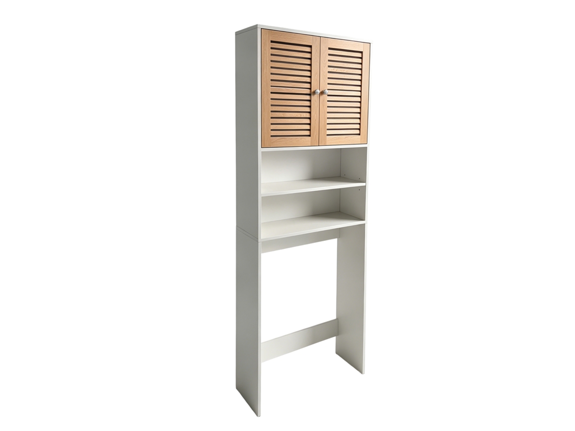 Relaxdays Armario Para Lavadora, Mueble Sobre Lavadora, 2 Puertas, Estantes, Mdf, Antivuelco, Tamaños A Elegir, Blanco