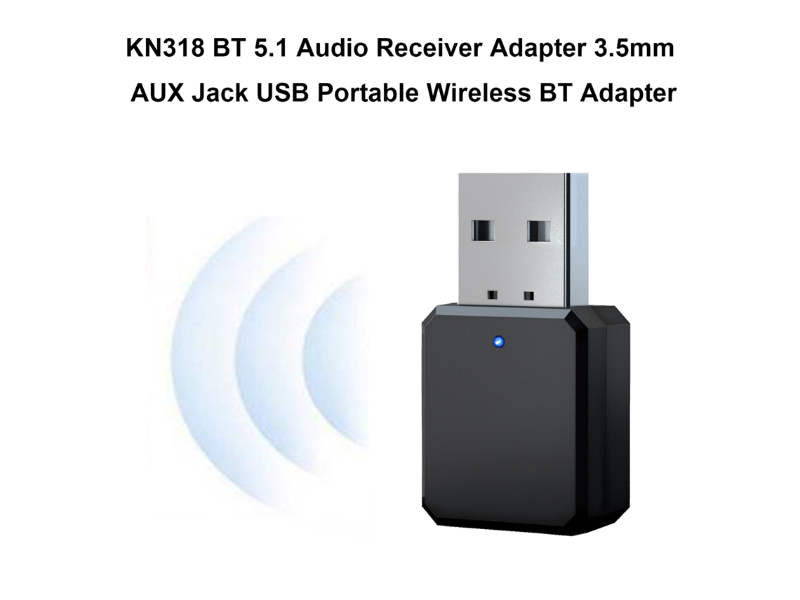 Adaptador Receptor De Audio Inalámbrico Bt5.1 Con Micrófono, Portátil Para Coche, Pc, Tv Y Auriculares.